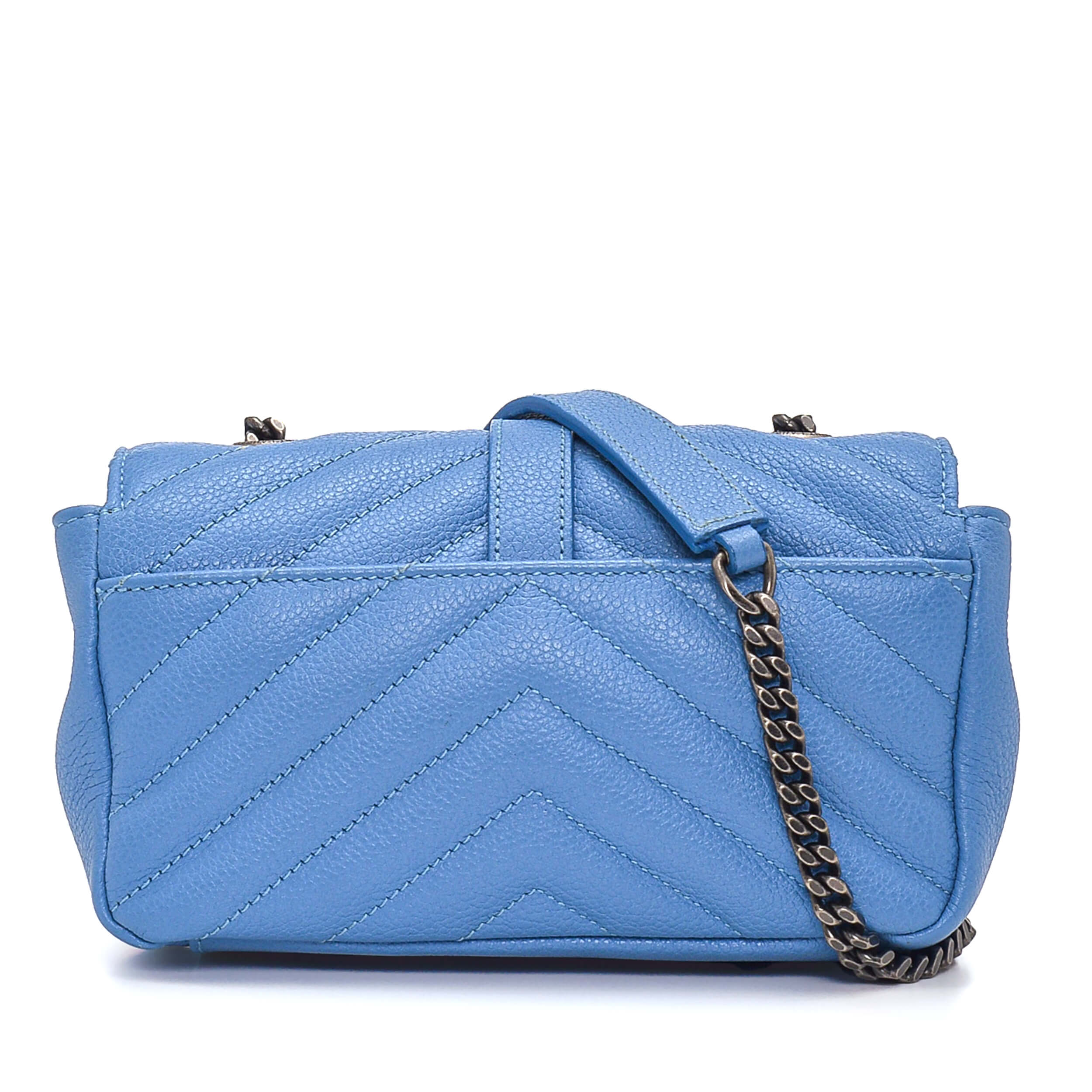 Yves Saint Laurent - Blue Chevron Mini College Bag